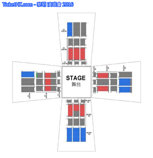 黎明 演唱會 2016 座位表 Seating Plan