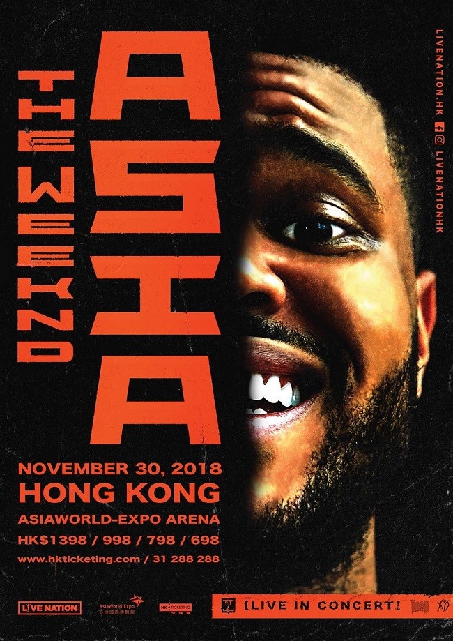 The Weeknd 香港演唱會 2018 官方宣傳海報 Poster