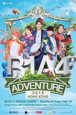 B1A4 香港演唱會 2015 門票價錢座位表及公開發售時間
